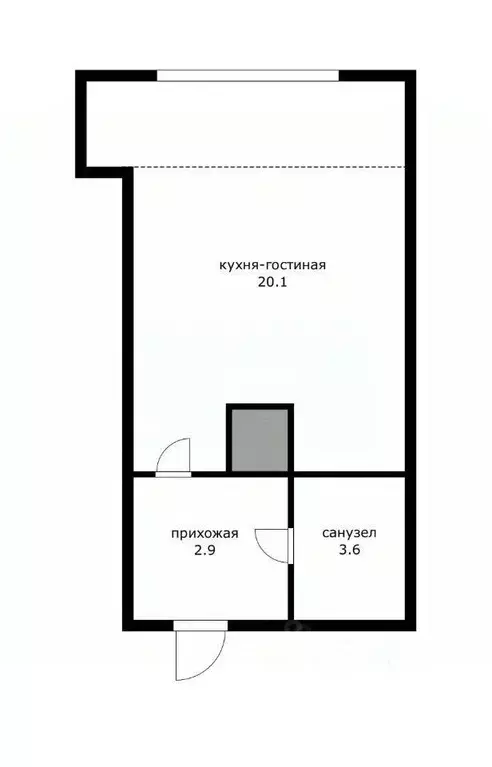 Студия Краснодарский край, Краснодар ул. 5-я Дорожная, 68к1 (22.6 м) - Фото 2