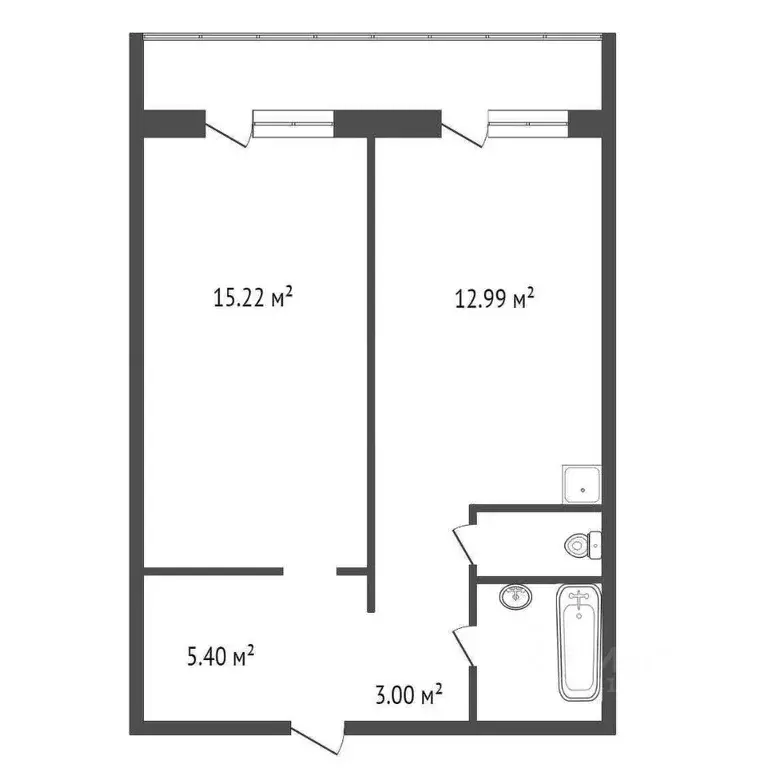 1-к кв. Красноярский край, Красноярск ул. Светлова, 40 (42.0 м) - Фото 2