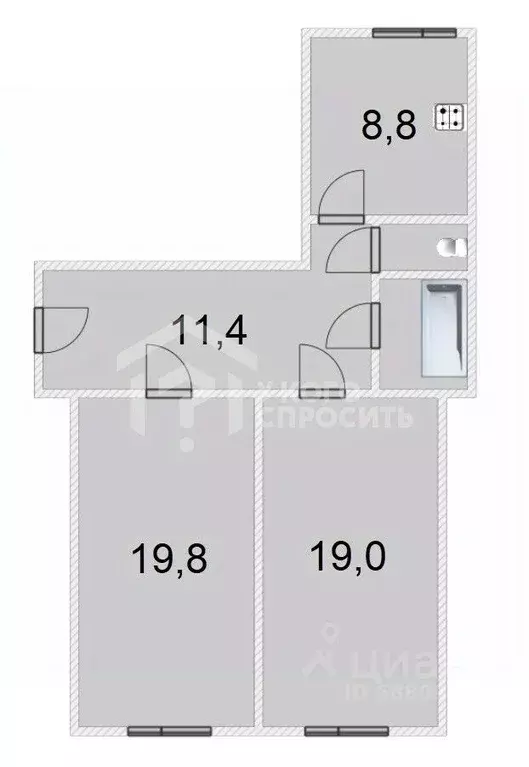 2-к кв. Санкт-Петербург просп. Стачек, 75 (63.6 м) - Фото 2