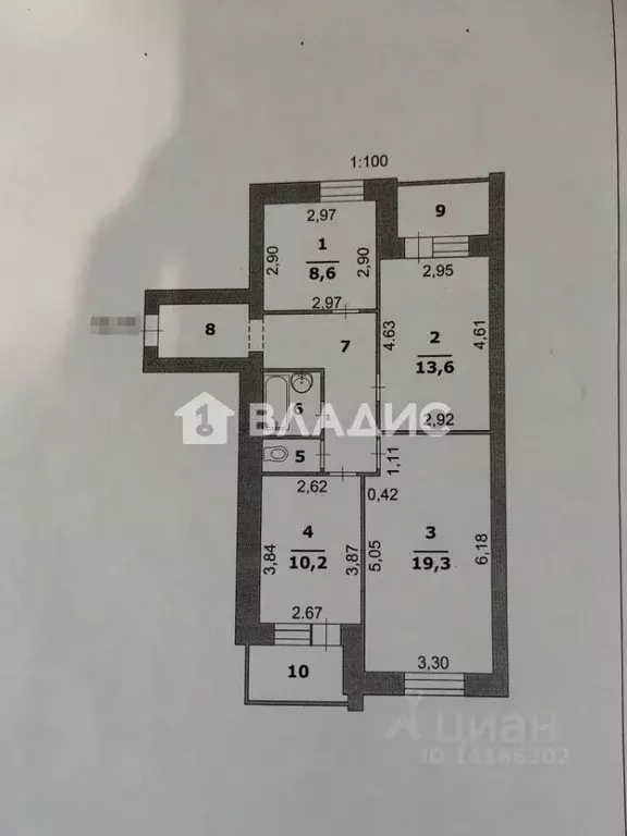3-к кв. Белгородская область, Белгород Почтовая ул., 48 (67.7 м) - Фото 2