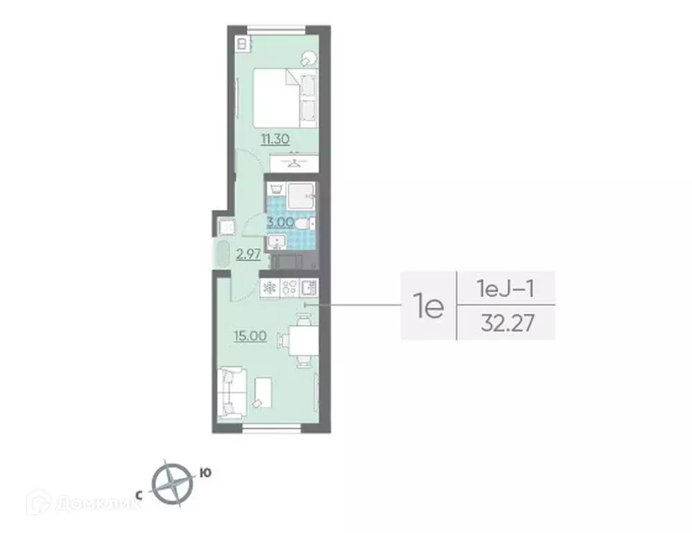 Продаётся 1-к квартира, 32.2 м - Фото 0