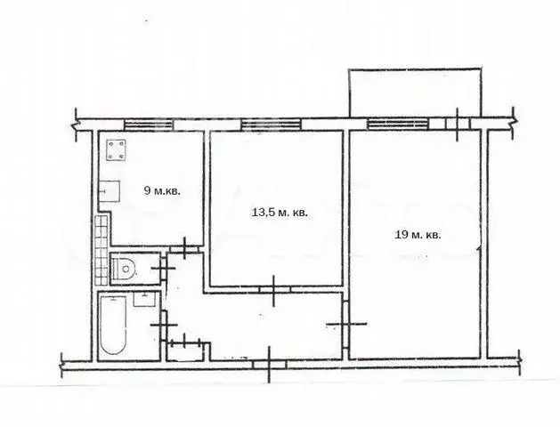 2-к. квартира, 54 м, 2/9 эт. - Фото 0