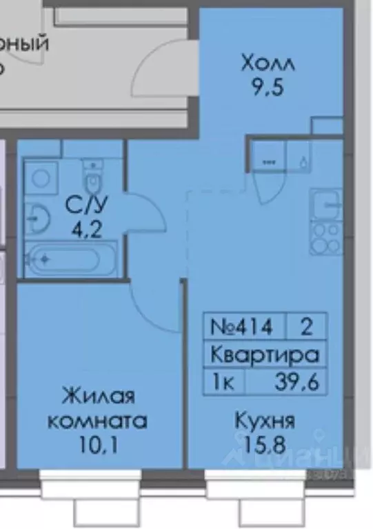 1-к кв. Санкт-Петербург Лиговский просп., 240 (39.6 м) - Фото 1