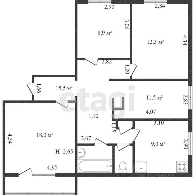 4-к кв. Хабаровский край, Хабаровск ул. Лазо, 13 (79.0 м) - Фото 1