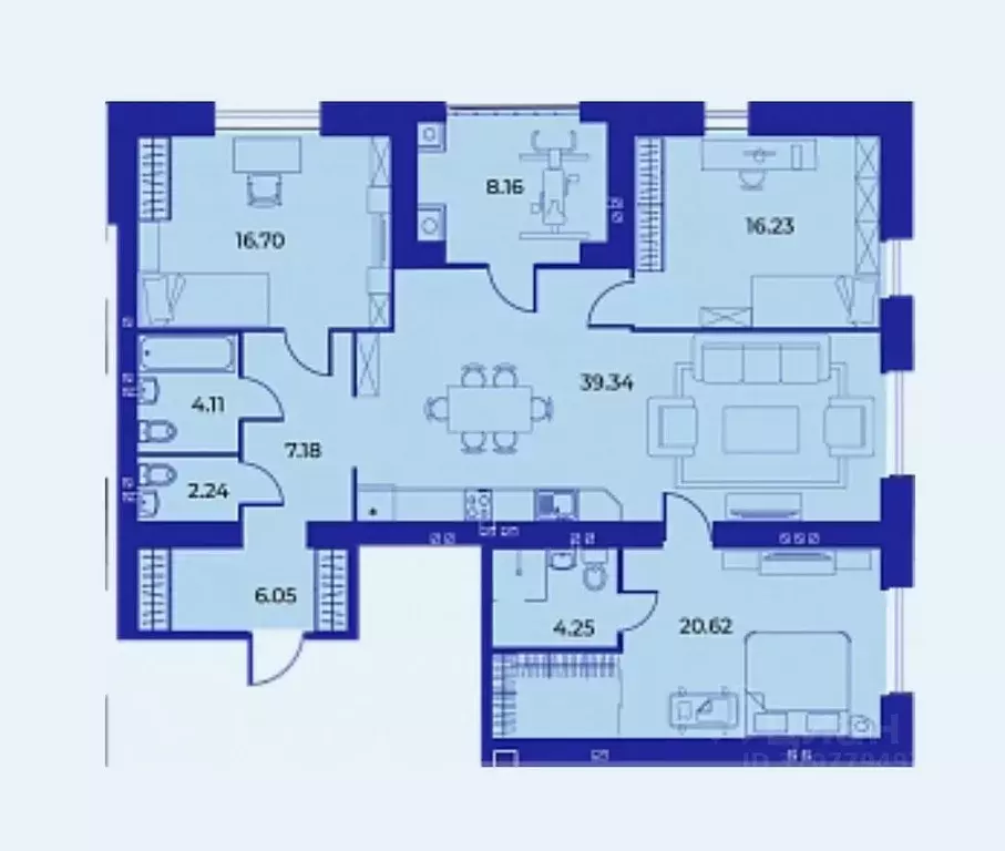 3-к кв. Брянская область, Брянск Резиденция Гринпарк жилой комплекс ... - Фото 1