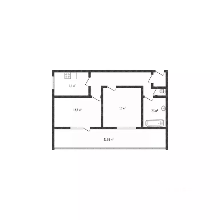2-к кв. Белгородская область, Белгород Новый мкр, ул. Сургутская, 87 ... - Фото 1