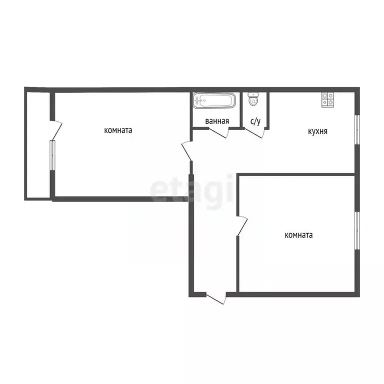 2-к кв. Свердловская область, Свободный пгт ул. Кузнецова, 59 (48.0 м) - Фото 1