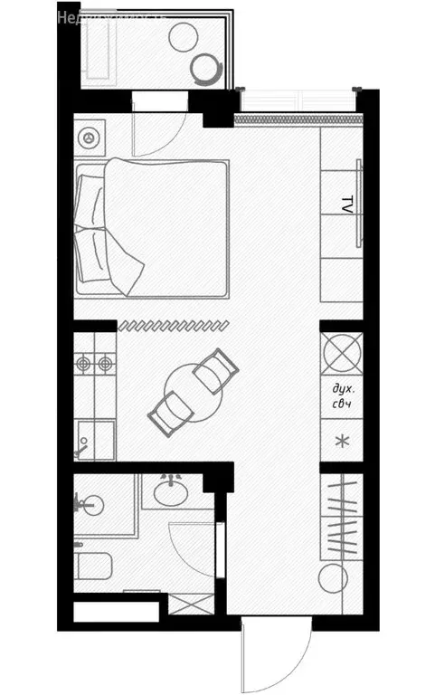 1-комнатная квартира: Краснодарский край, Сочи, улица Ленина, 290/8к1 ... - Фото 1