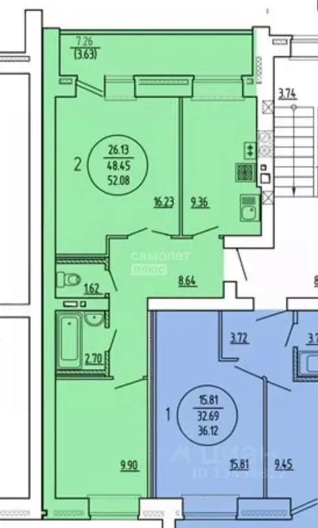 2-к кв. Марий Эл, Йошкар-Ола Фестивальная ул., 50 (52.08 м) - Фото 2