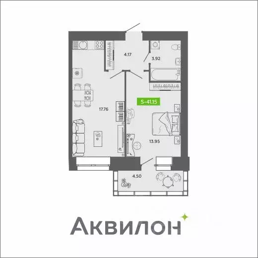 1-к кв. Архангельская область, Архангельск ул. Урицкого (41.15 м) - Фото 0