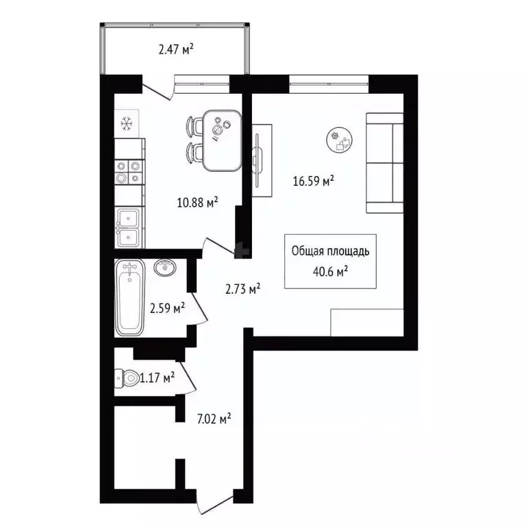 1-к кв. Новосибирская область, Новосибирск ул. Виктора Шевелева, 38/1 ... - Фото 2