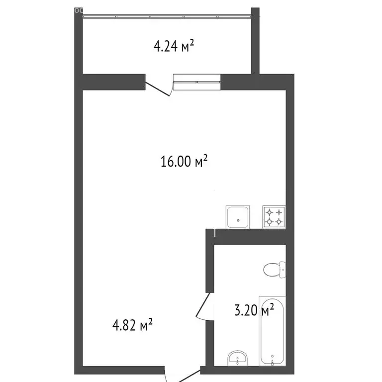 Квартира-студия: Чебаркуль, улица Крылова, 85 (28.4 м) - Фото 0