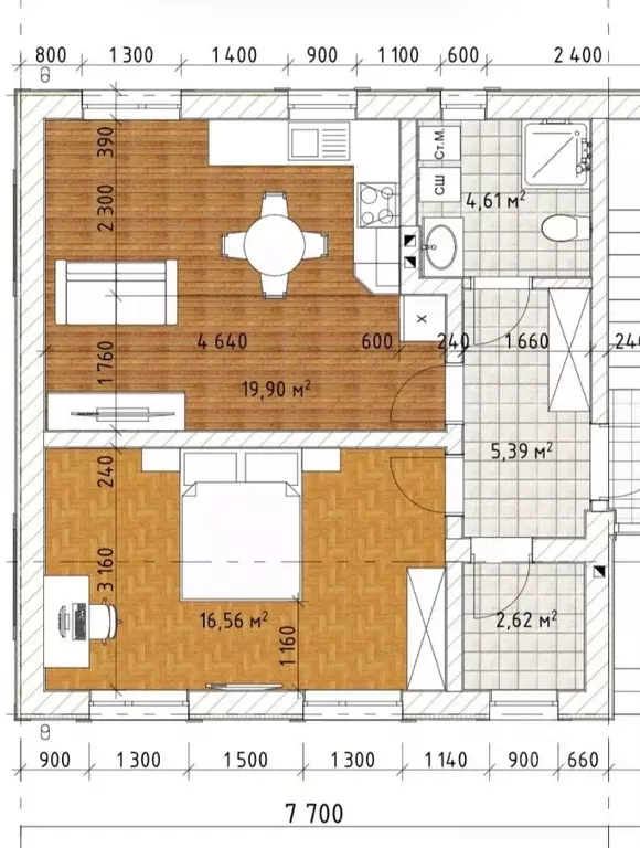 1-к кв. Калининградская область, Балтийск пер. Роз, 4 (46.2 м) - Фото 2
