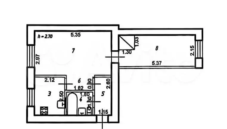 2-к. квартира, 39 м, 1/4 эт. - Фото 0