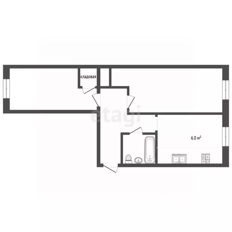 2-к кв. Севастополь ул. Циолковского, 19 (43.5 м) - Фото 2