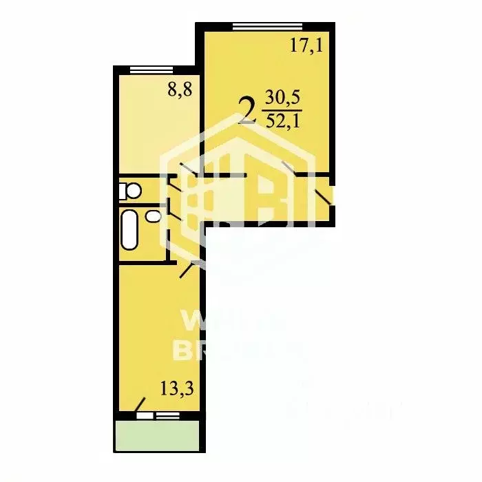 2-к кв. Москва Новочеркасский бул., 27 (52.5 м) - Фото 1