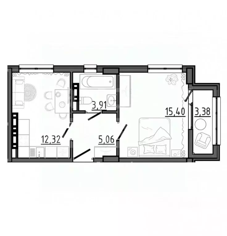 1-к кв. Крым, Белогорск ул. Нижнегорская, 72 (37.7 м) - Фото 2