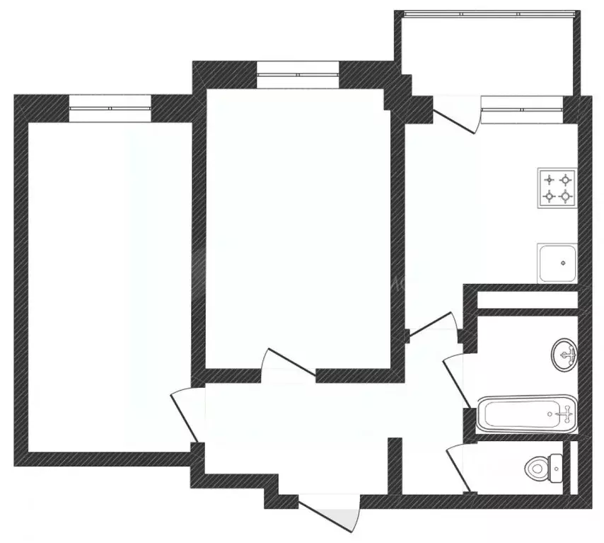 2-к кв. Тюменская область, Тюмень ул. Александра Протозанова, 16 (53.2 ... - Фото 2