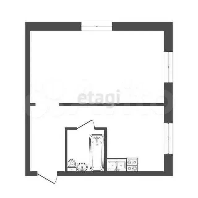 1-к. квартира, 30,9 м, 2/4 эт. - Фото 0