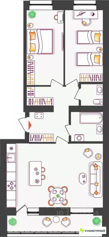 2-к кв. Самарская область, Тольятти ул. Владимира Высоцкого (68.5 м) - Фото 1