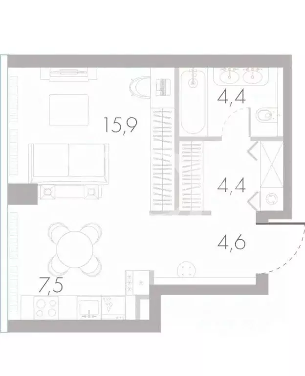 1-к кв. Москва Кутузовский проезд, 16А/1 (37.0 м) - Фото 2