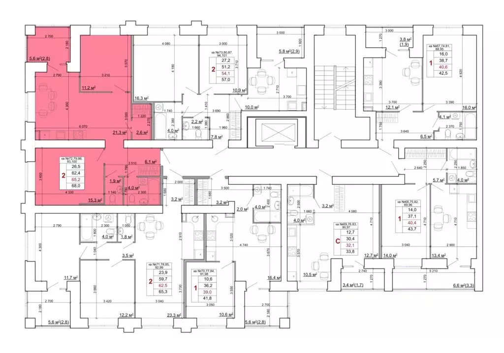 2-комнатная квартира: Кострома, Центральный район (68 м) - Фото 2
