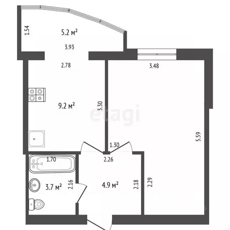 1-к кв. Краснодарский край, Анапа проезд Белорусский, 8З (39.5 м) - Фото 2