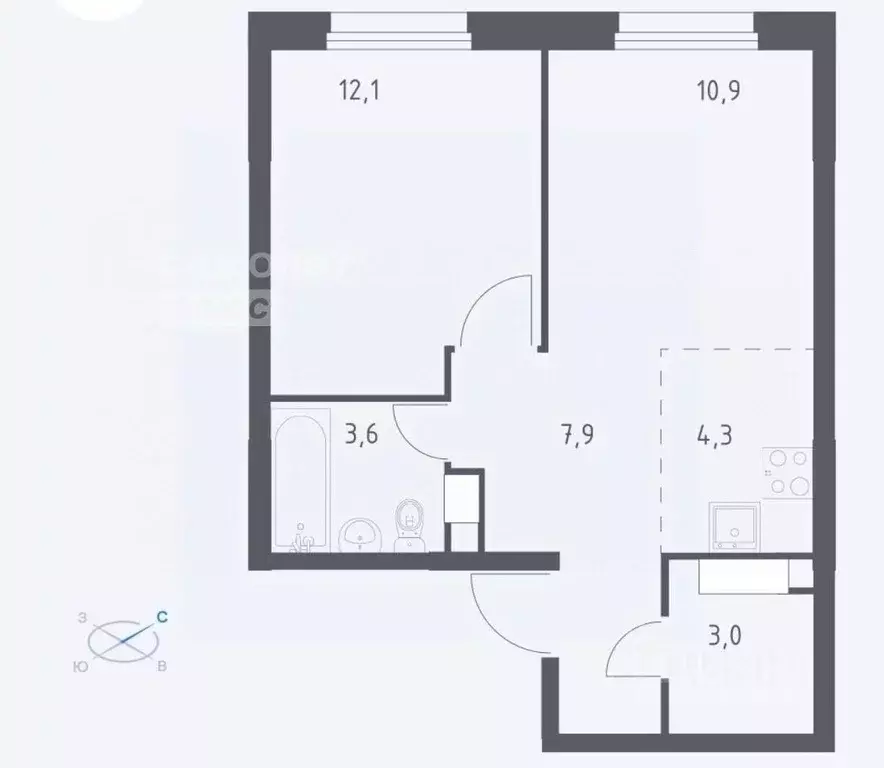 1-к кв. Москва Сосенское поселение, просп. Куприна, 40к1 (41.8 м) - Фото 2