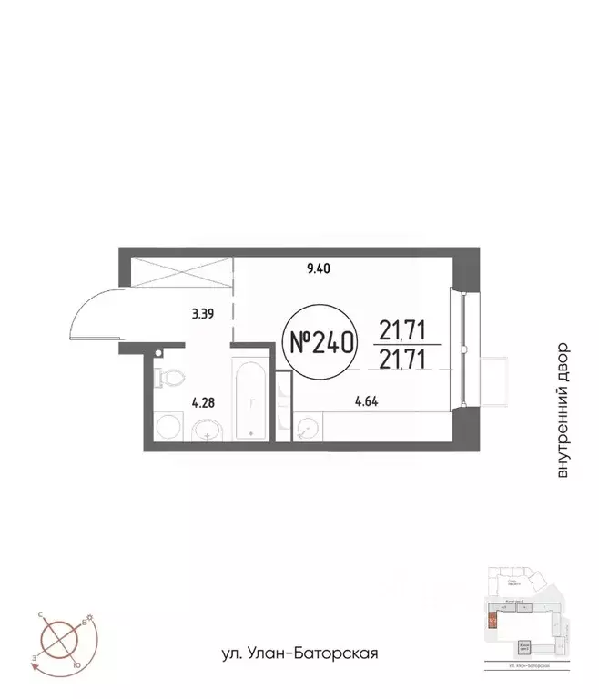 Студия Иркутская область, Иркутск Макс жилой комплекс (21.71 м) - Фото 1