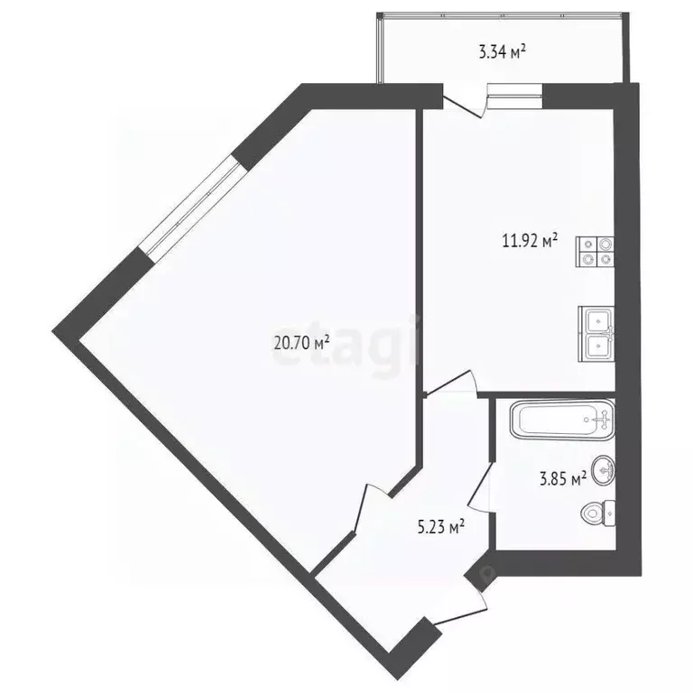 1-к кв. Ростовская область, Таганрог ул. 1-я Котельная, 67 (38.0 м) - Фото 2