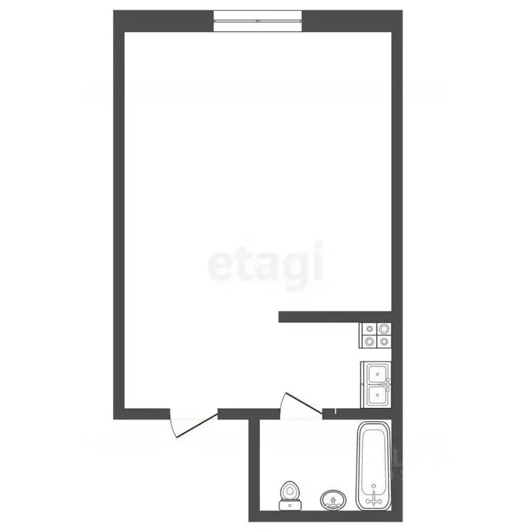 Студия Крым, Ялта ул. Блюхера, 19 (41.2 м) - Фото 1