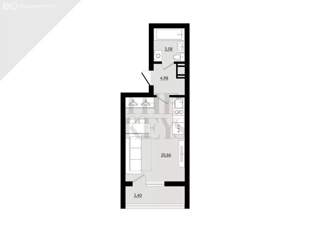 Квартира-студия: Санкт-Петербург, аллея Евгения Шварца, 6 (29.2 м) - Фото 2