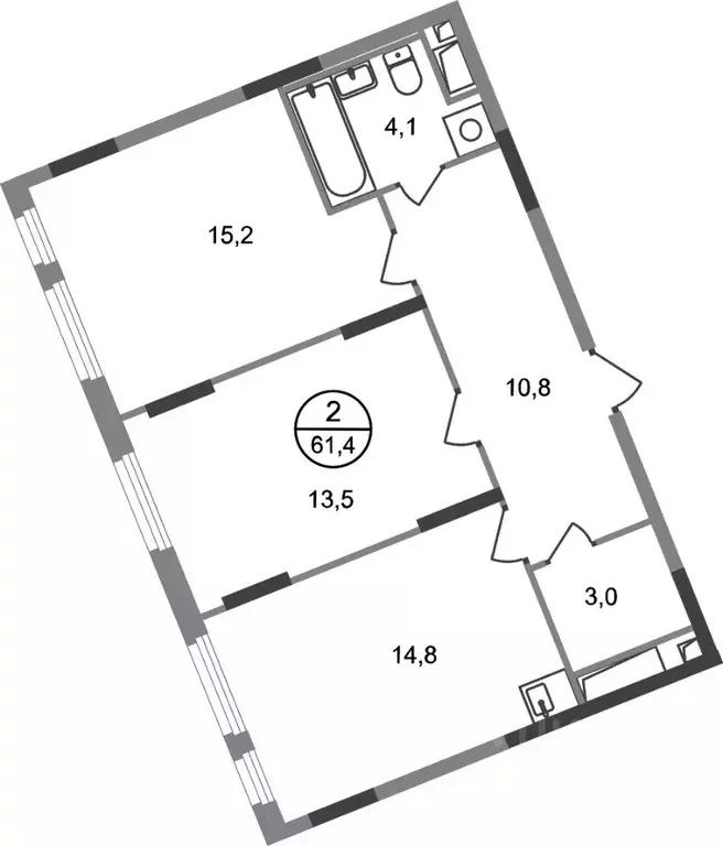 2-к кв. Москва Переделкино Ближнее мкр, 18-й кв-л,  (61.4 м) - Фото 0