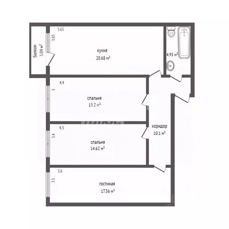 3-к кв. Дагестан, Дербент пер. Карла Маркса, 57 (86.7 м) - Фото 1