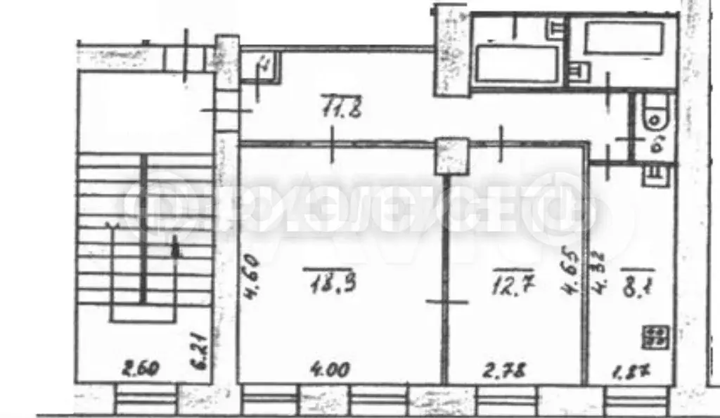 2-к. квартира, 58,1 м, 5/5 эт. - Фото 0