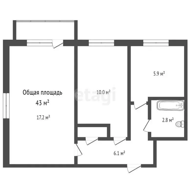 2-комнатная квартира: Кемерово, Заводский район, микрорайон Южный, ... - Фото 1