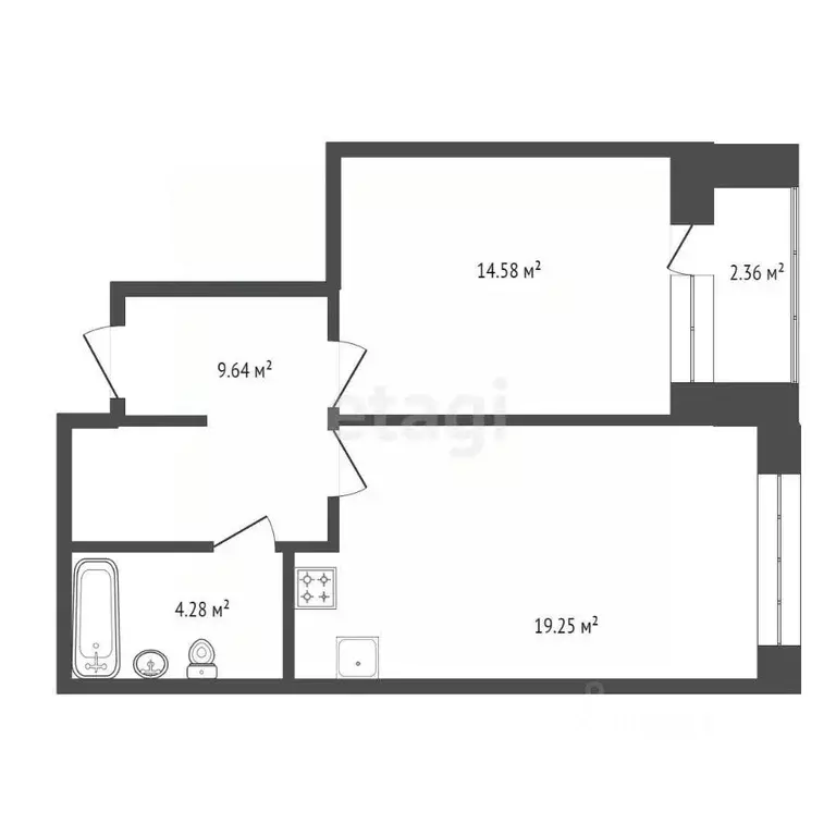 2-к кв. Липецкая область, Липецк ул. Б. Хмельницкого, 3 (48.0 м) - Фото 2