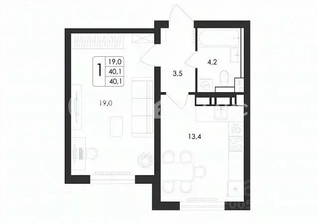 1-к кв. Воронежская область, Воронеж ул. Загоровского, 5/3 (40.1 м) - Фото 0