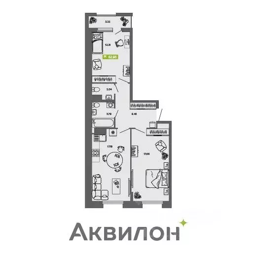 2-к кв. Архангельская область, Архангельск просп. Обводный Канал ... - Фото 0