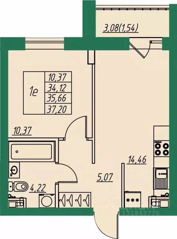 1-к кв. Владимирская область, Владимир пос. Заклязьменский, Заречье ... - Фото 1