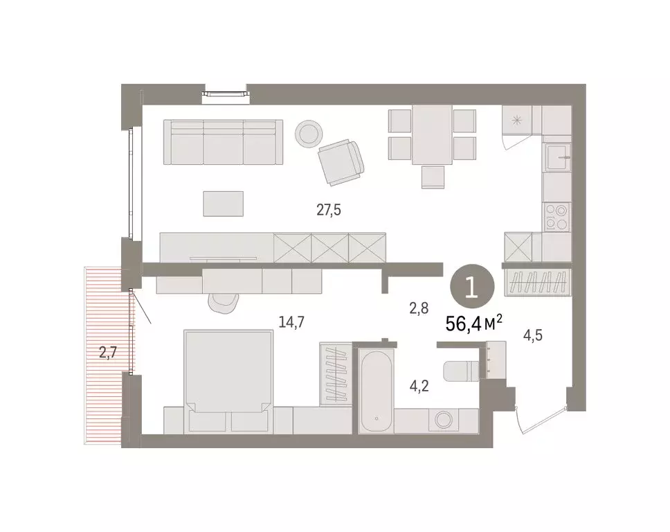 1-комнатная квартира: Екатеринбург, жилой район Сортировочный, ... - Фото 1