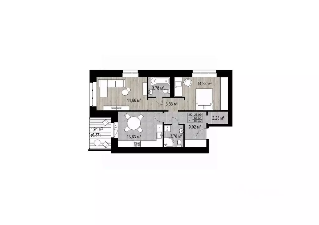 2-к кв. Ярославская область, Ярославль Петропавловские пруды жилой ... - Фото 1