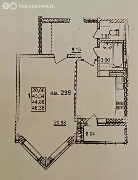 1-комнатная квартира: Смоленск, улица Крупской, 60/1 (44.9 м) - Фото 0