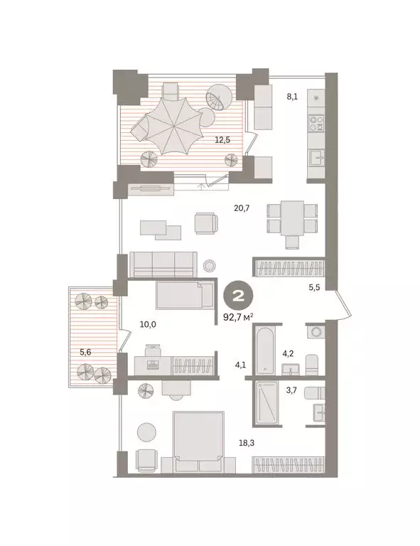 2-комнатная квартира: Новосибирский район, рабочий посёлок Краснообск, ... - Фото 2