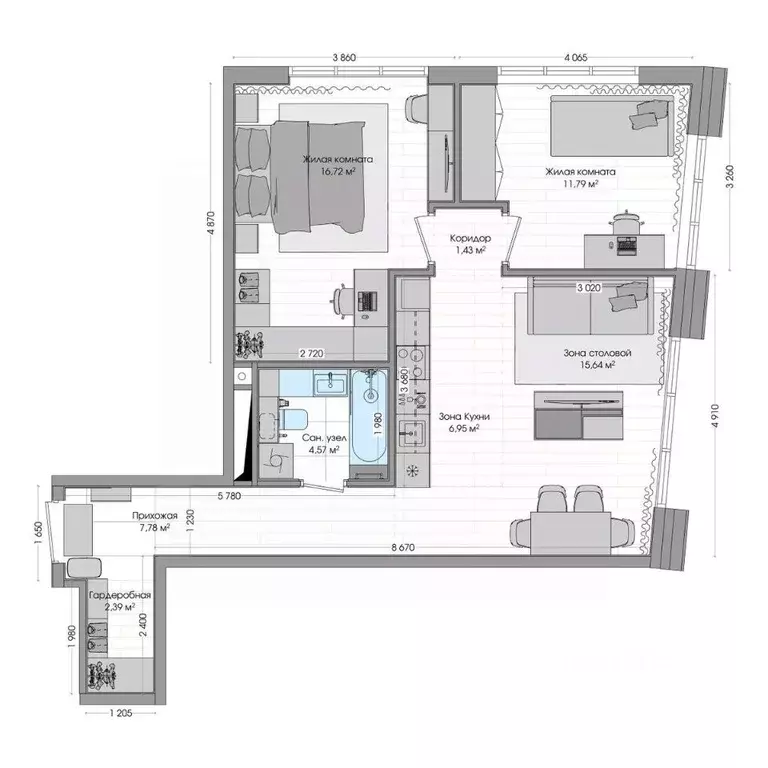3-к кв. Приморский край, Владивосток ул. Нейбута (68.7 м) - Фото 1