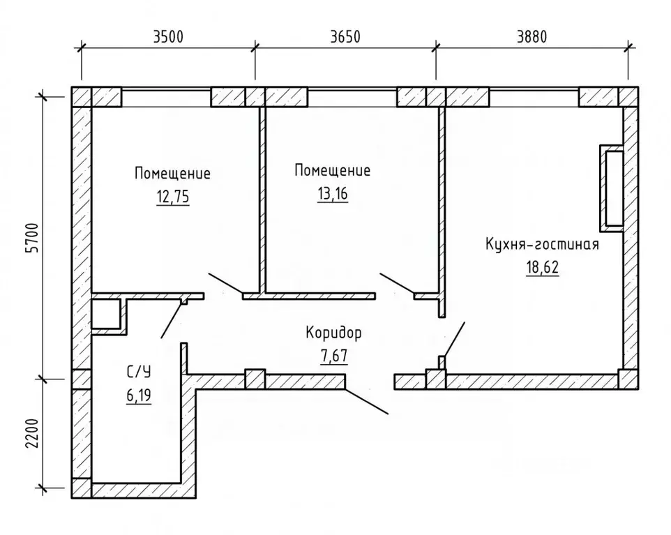 2-к кв. Кабардино-Балкария, Нальчик ул. Байсултанова (58.97 м) - Фото 2