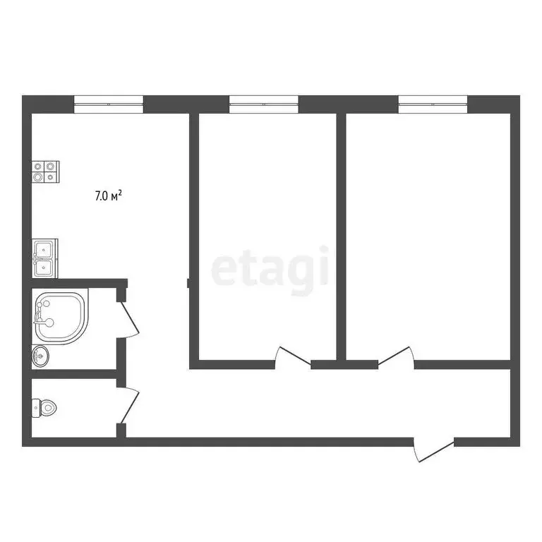 2-комнатная квартира: посёлок Карачиха, Садовая улица, 9 (42 м) - Фото 1