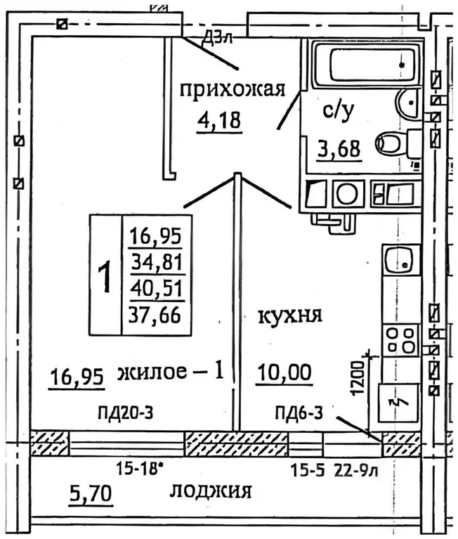 1-к кв. Смоленская область, Смоленск пер. Юннатов, 4 (41.0 м) - Фото 1