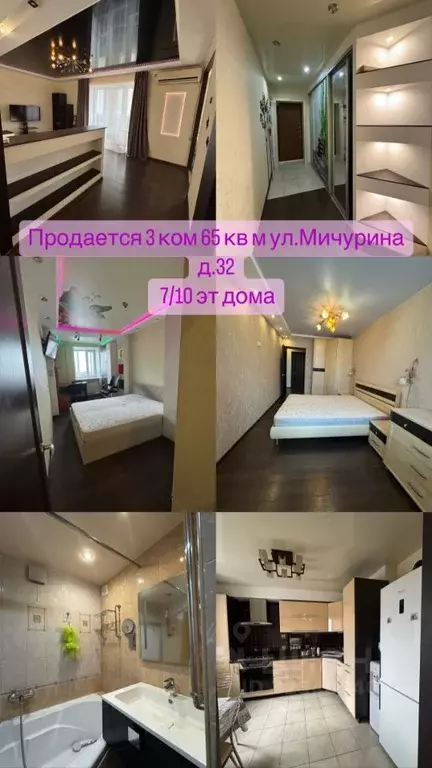 3-к кв. Липецкая область, Липецк ул. Имени Мичурина, 32 (65.0 м) - Фото 1