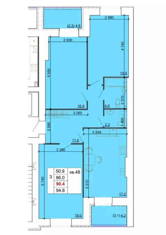 3-к кв. Костромская область, Кострома Давыдовский-2 мкр, Лесной ... - Фото 1